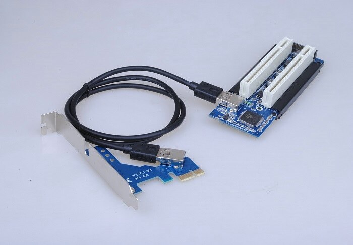 10pcs/lot PCI-E Express X1 to Dual PCI Riser Extend Adapter Card With USB 3.0 Cable