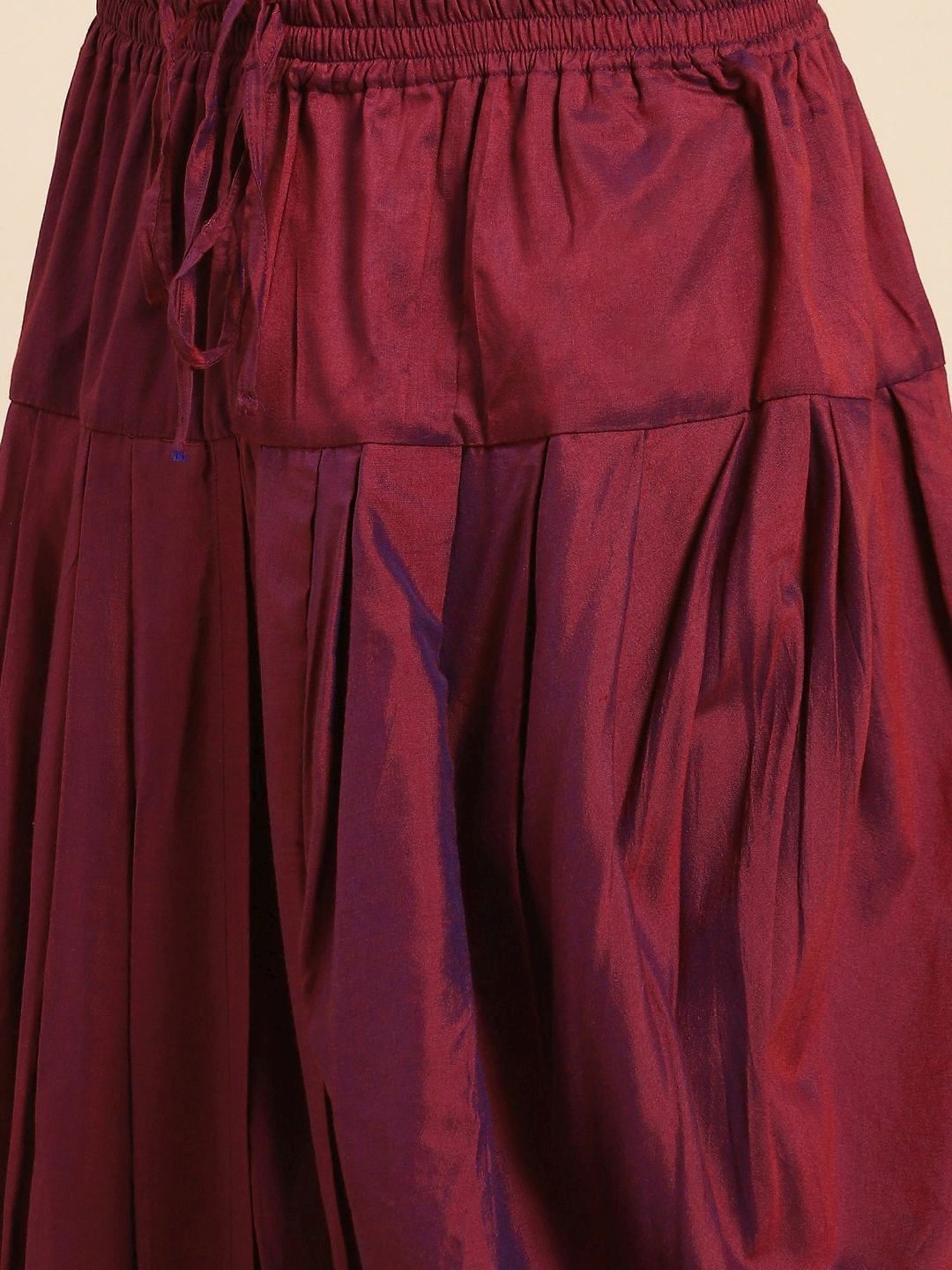 KISAH Maroon Regular Fit Printed Kurta Set With Jacket