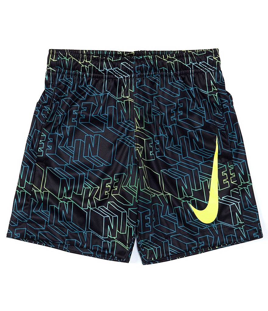 Nike Little Boys 2T-7 Short-Sleeve Swoosh AOP Block Logo Tee