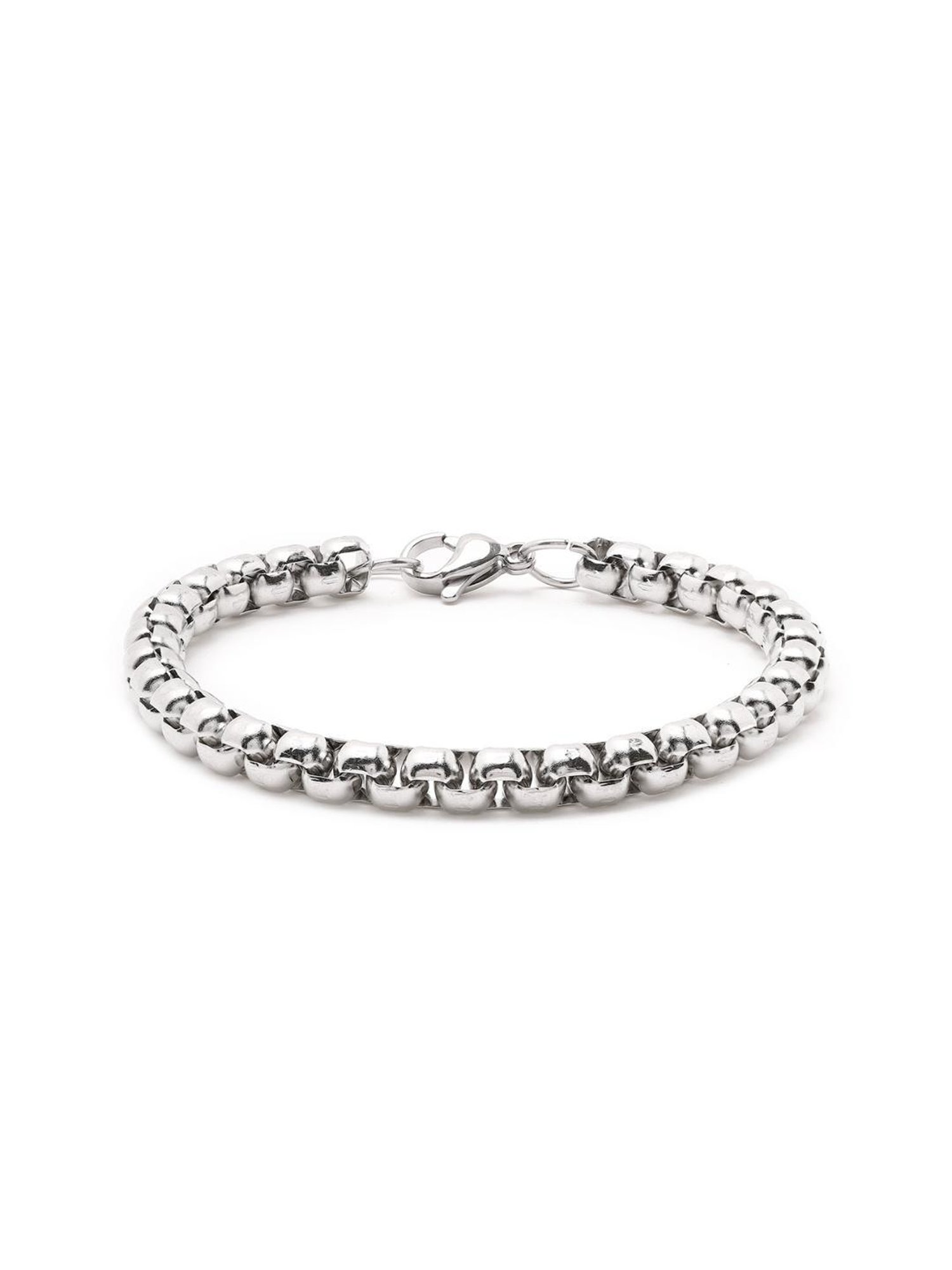 Bold by Priyaasi Men's Bracelet with Silver Plated Finish for Classic Style