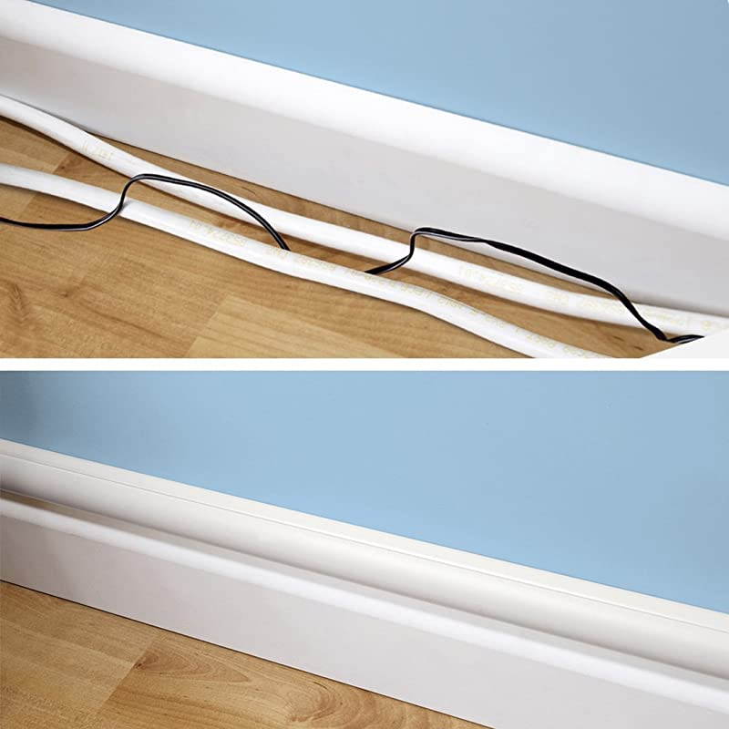 Mini Cable Raceway Kit | SelfAdhesive Wire Covers | Electrical Raceway Popular Cable Organizer for Home Theater TV Office and Home | 4 x 39 Lengths Per Pack White