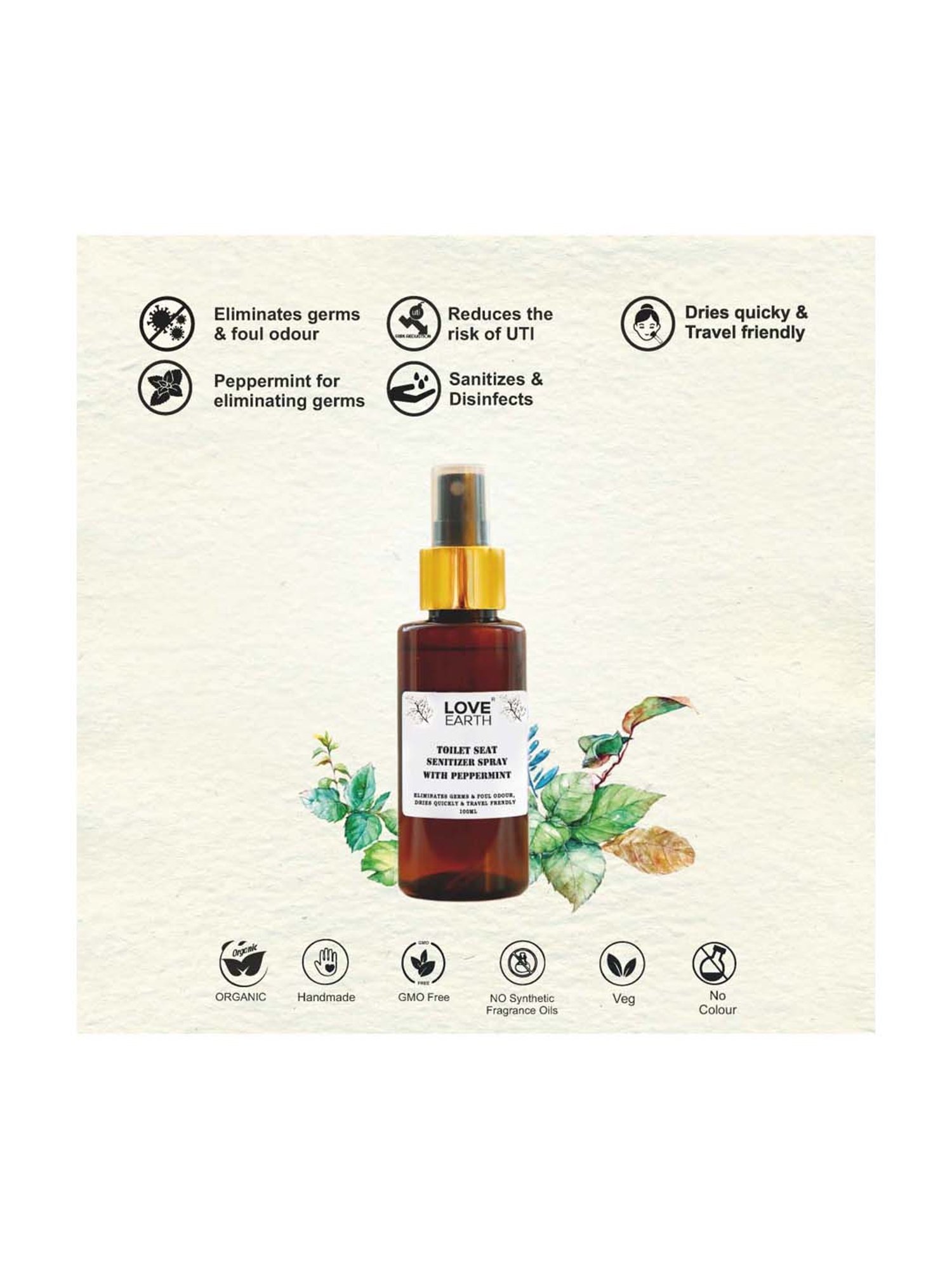 Love Earth Toilet Seat Sanitizer - 100 ml
