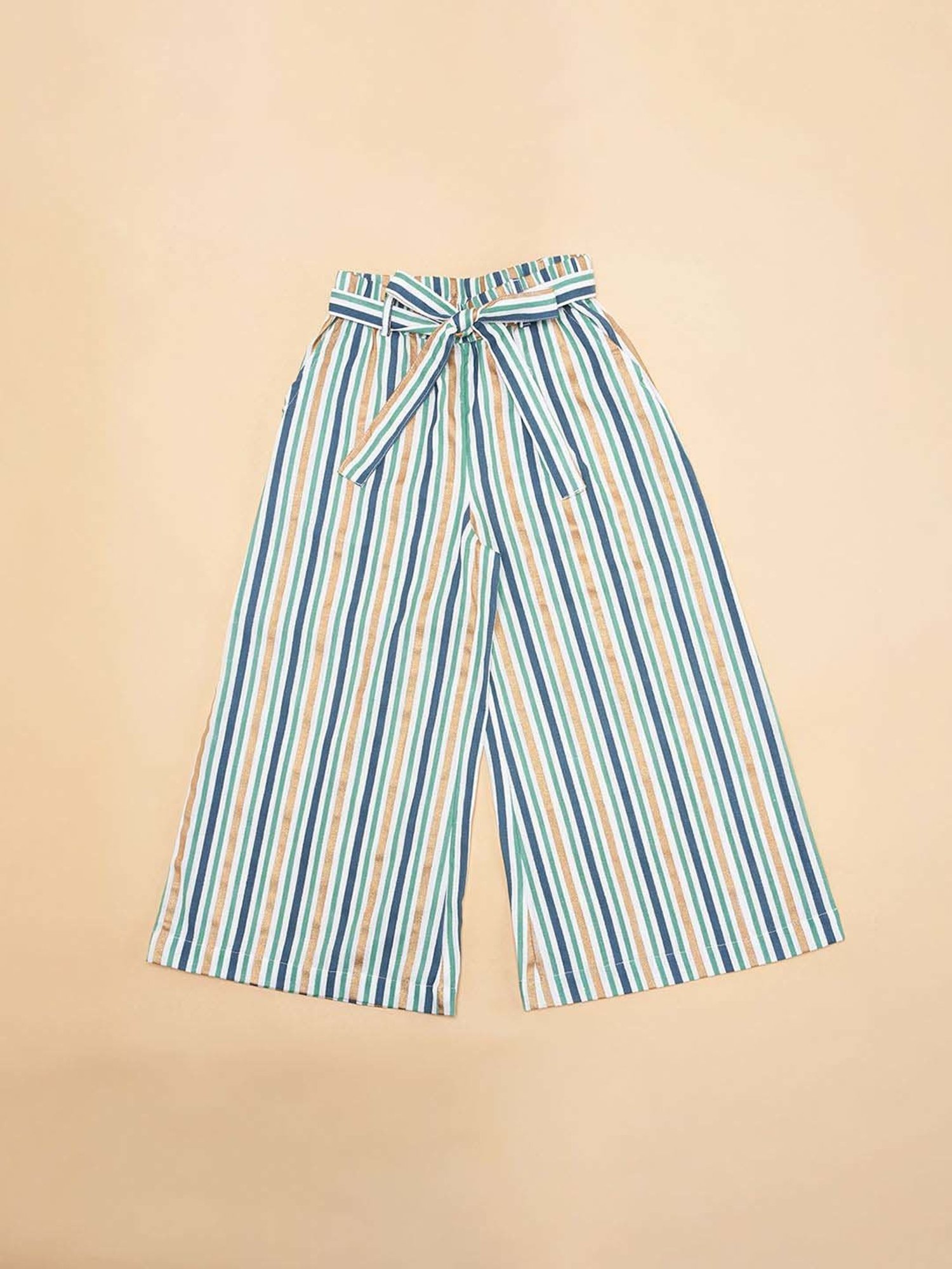 Jockey Kids White & Black Cotton Striped Leggings