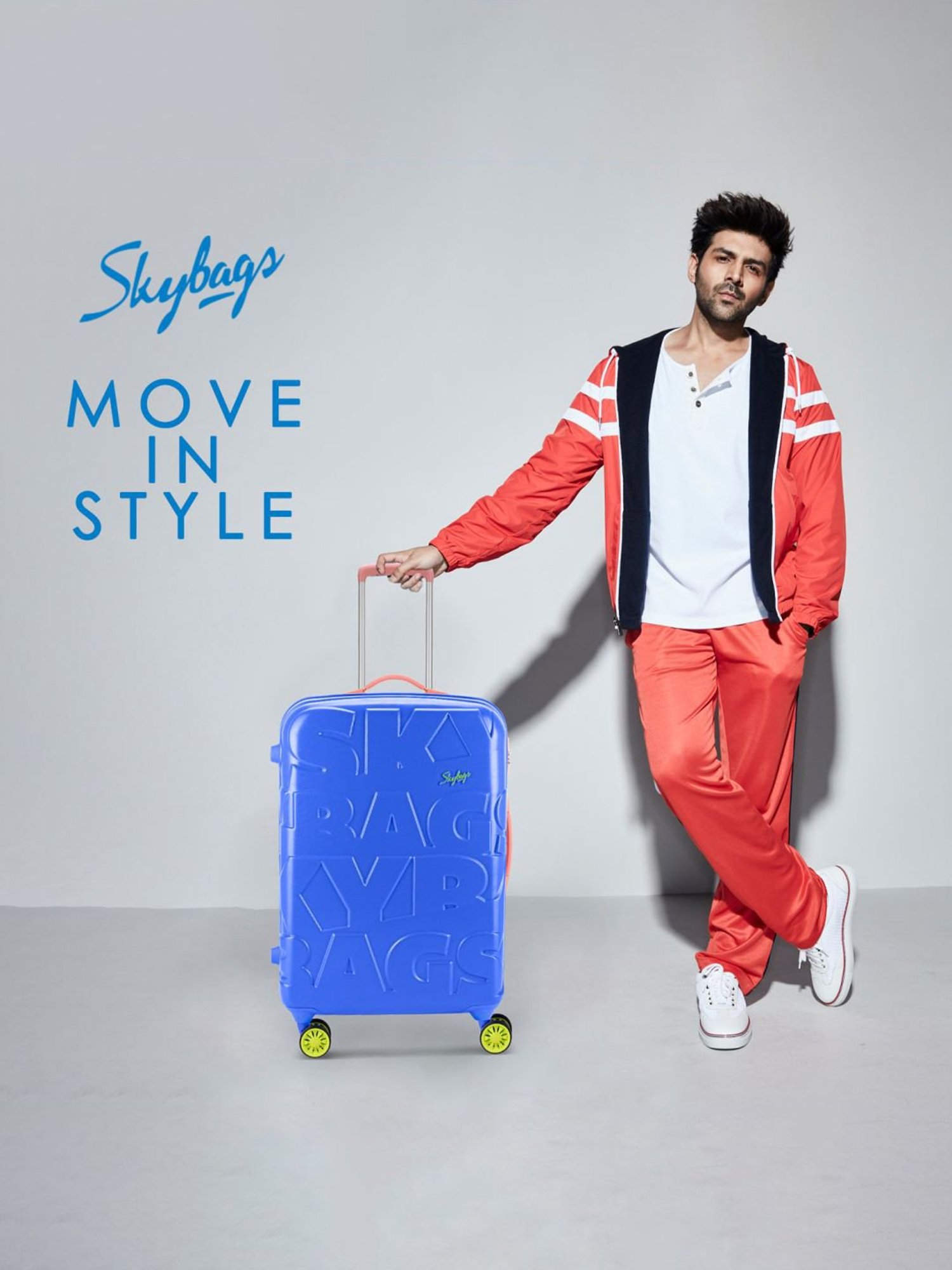 Skybags Dazzling Blue Amber Textured Hard Medium Trolley Bag - 28.5 cm