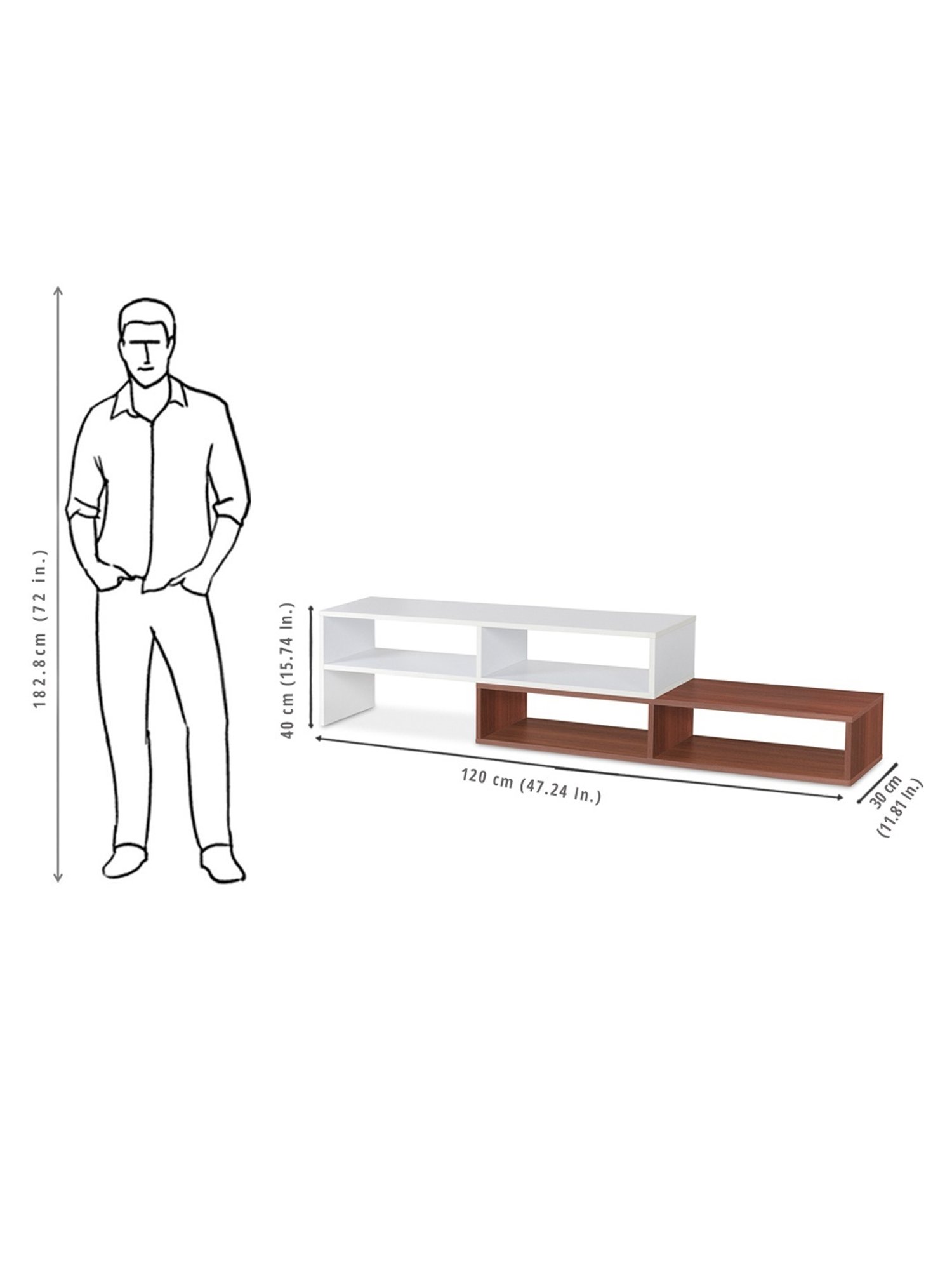 Delite Kom Flex Flowery Wenge & Acacia Dark Engineered Wood TV Entertainment Unit