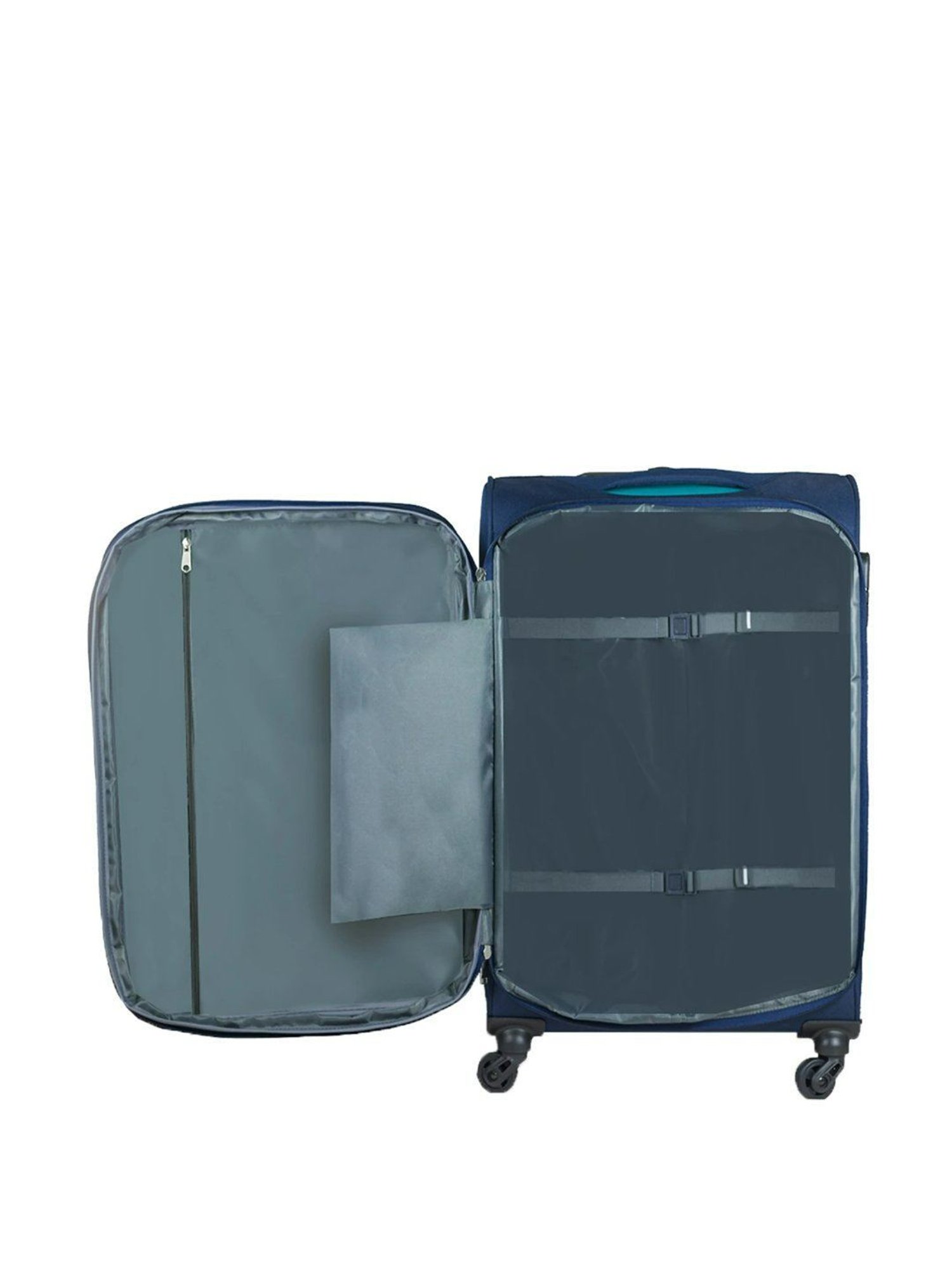 Carriall Navy 4 Wheel Large Soft Cabin Trolley - 49 cm