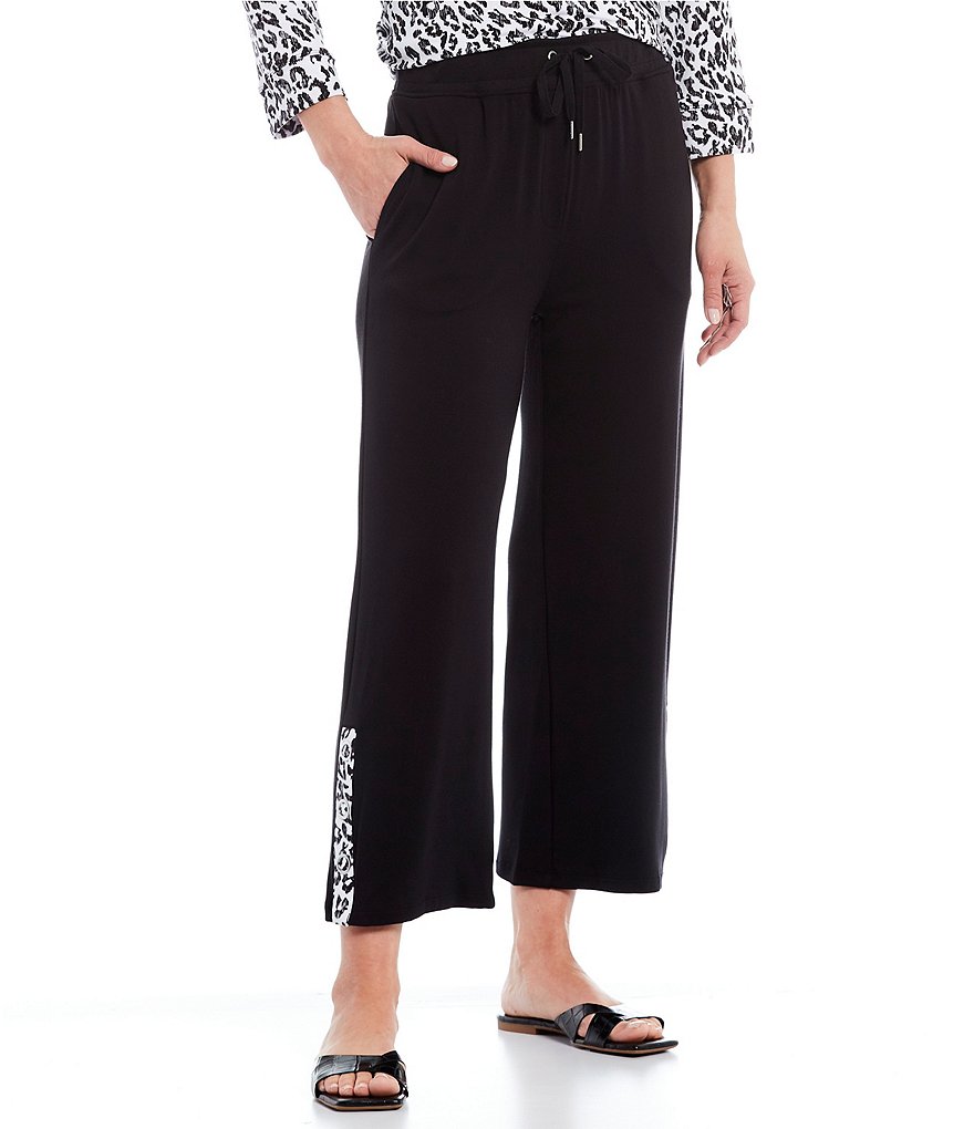 Ali Miles French Baby Terry Grommet Pull-On Drawstring Pants