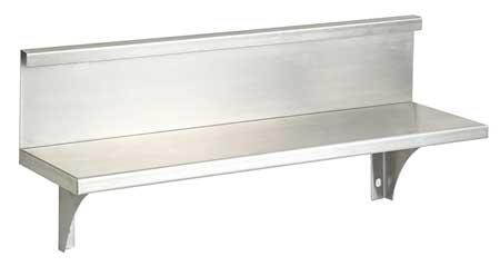 ZORO SELECT 4WMK1 Utility Shelf w/Backsplash,8-1/8x24x5In