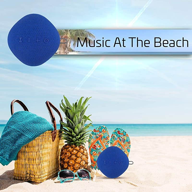 True Wireless Bluetooth Speaker wMic | Loud HD Sound | IPX5 Waterproof for Camping Shower Travel Beach Listening | 12 Hours of Music |Compact Portable and Rechargeable Blue