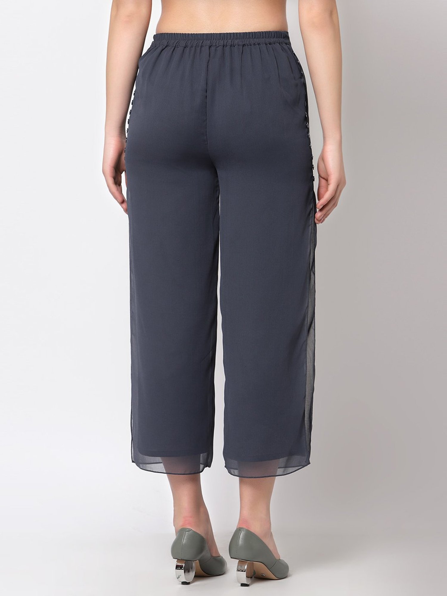 Office & You Blue Straight Fit Palazzos