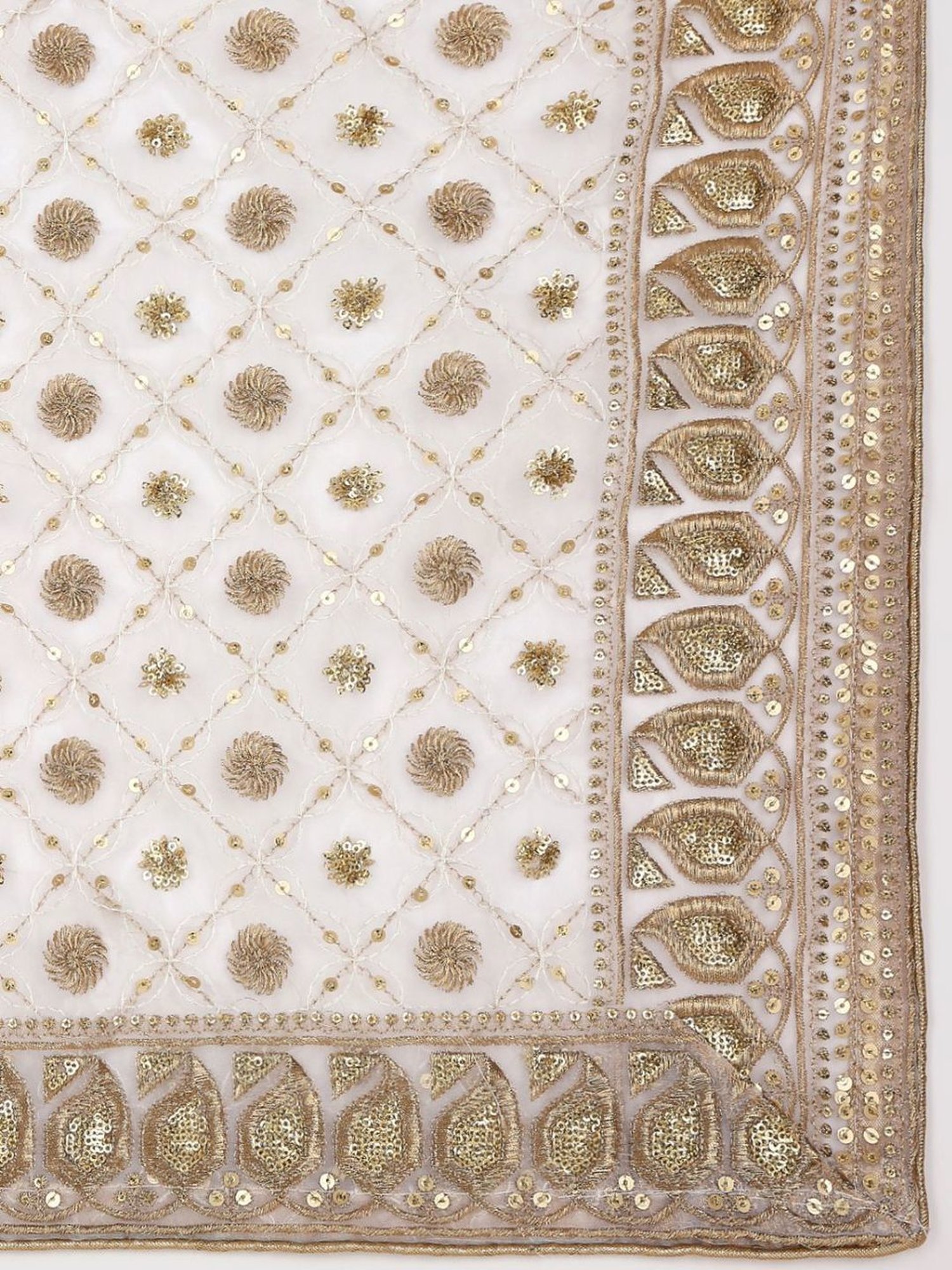 Dupatta Bazaar White Embroidered Dupatta