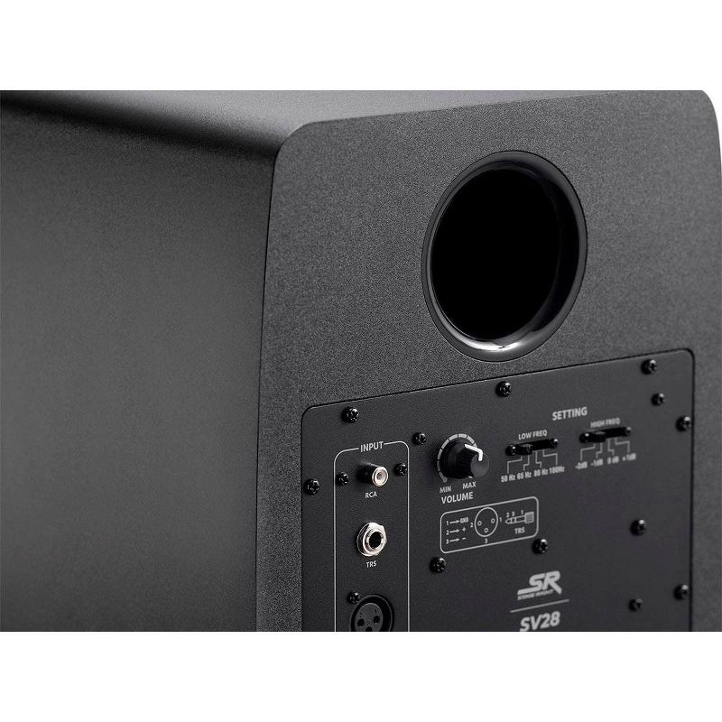 Monoprice SV28 8in Powered Studio Monitors (Pair) Bi-Amplified Design, Consistent Mix Transfer, Class AB Amp - Stage Right Series
