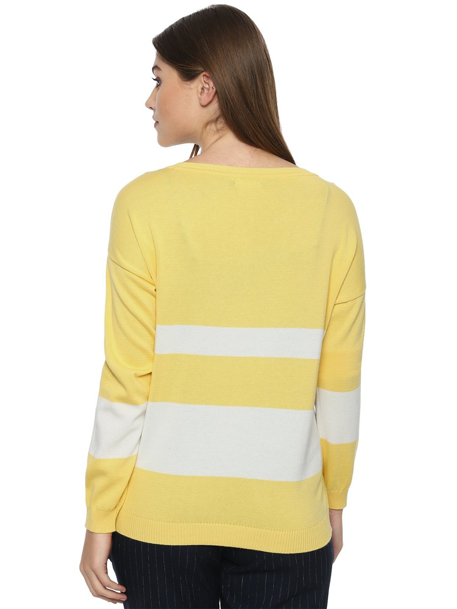 Van Heusen Yellow Round Neck Sweater
