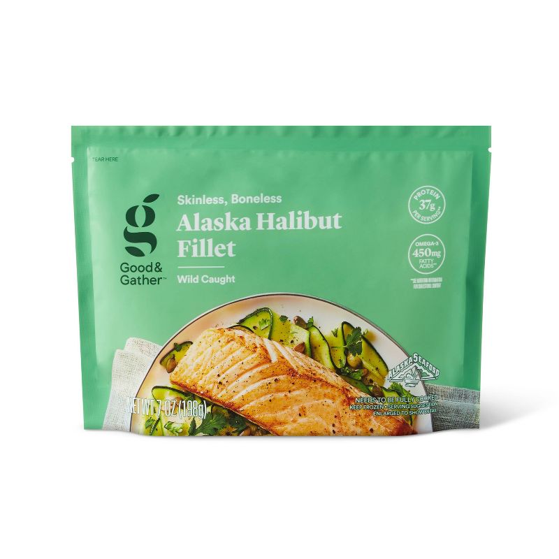 Alaska Halibut Skinless Boneless Fillet - Frozen - 7oz - Good & Gather™