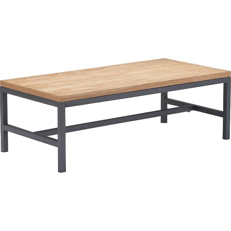 Dobson Natural Wood and Black Metal Coffee Table Natural - Finch