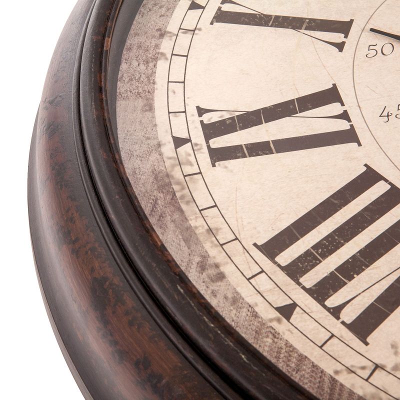 30" Baldaud Roman Numeral Wall Clock Black - Patton Wall Decor