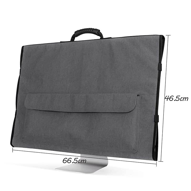 Travel Carrying Bag for Apple 27 iMac Desktop Computer Protective Storage Case Monitor Dust Cover with Rubber Handle for 27 iMac Screen and Accessories Grey Patent Design