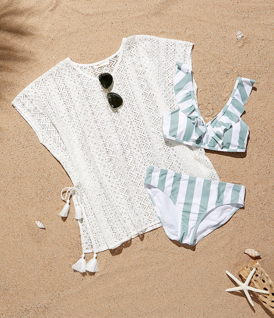 Splendid Big Girls 7-14 Stripe Romper Swimsuit Coverup