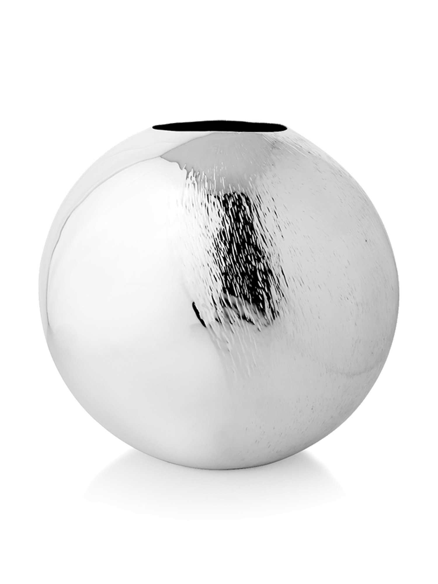 Episode Silver Plated Flower Vase Oval Semi Rice Hammered - Small