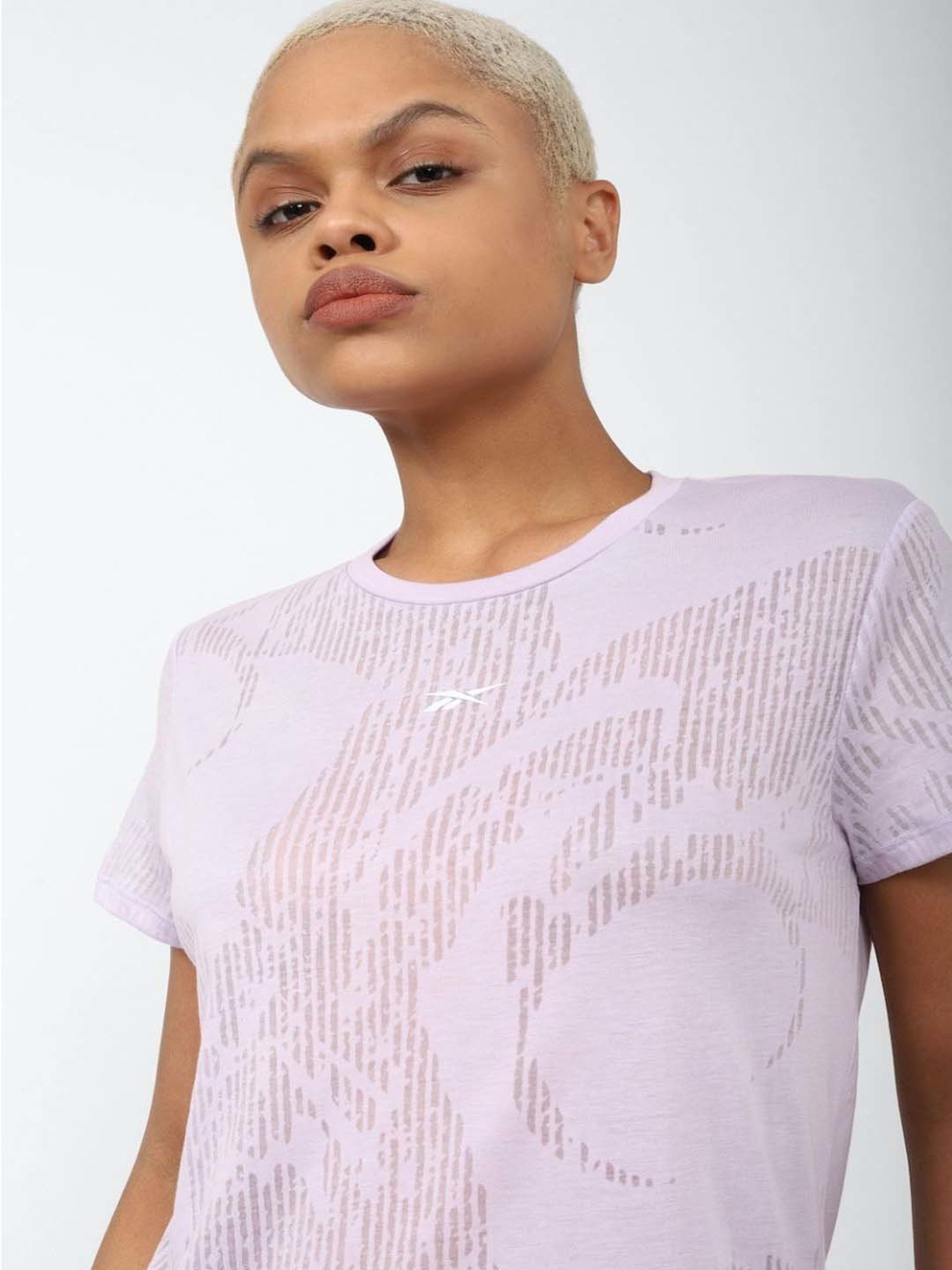 Reebok Lilac Printed T-Shirt