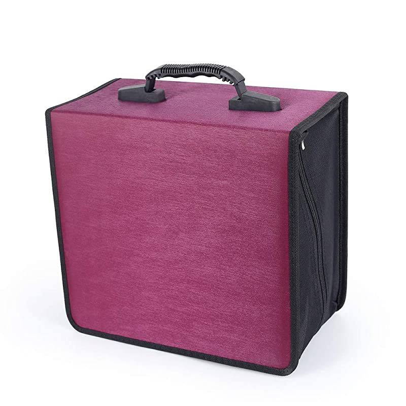 400 Capacity CD/DVD Case Wallet VCD Storage Holder Booklet Album Box Binder(Rose)