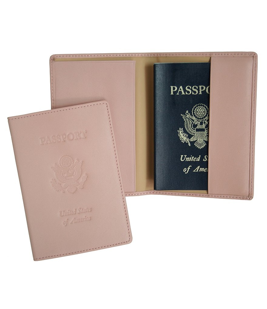 ROYCE New York RFID Blocking Black Lettered Passport Case