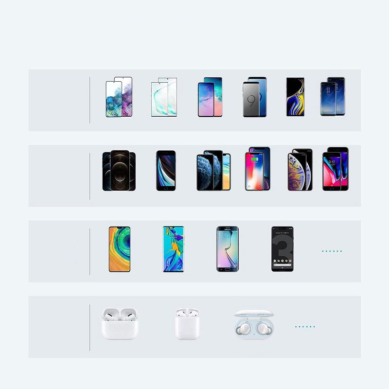 Choetech Wireless Charger 2 Pack BUNDLE Qi-Certified 10W Max Fast Wireless Charging Stand with Bonus Charging Pad compatible with iPhone, Samsung, Google, LG, and More - T524S - Black