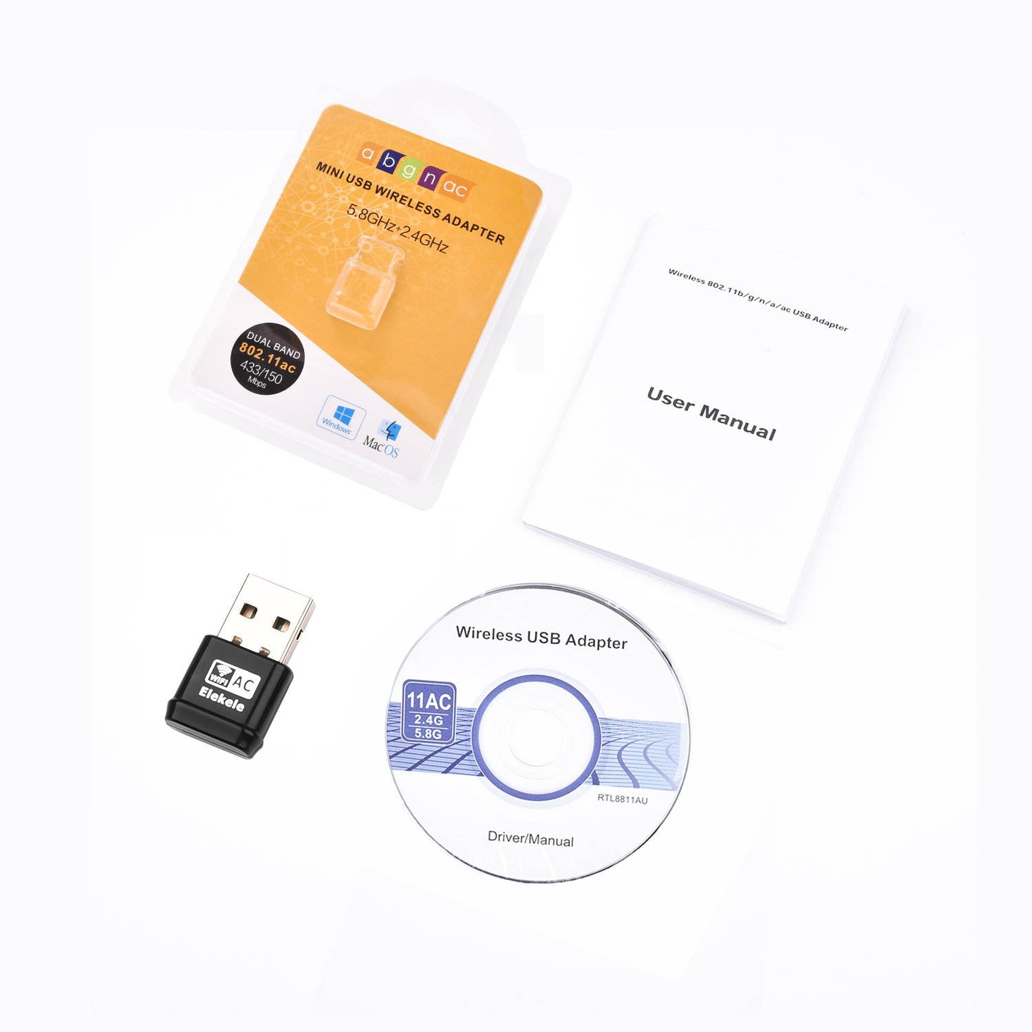 USB Wifi Adapter - 600Mbps USB Wireless adapter Dual Band 2.4G/5G Wireless Network Lan Card Dongle with High Gain Antenna IEEE802.11ac/n/g/b For Desktop Laptop PC - Windows XP/Vista/7/8/8.1/10,Mac