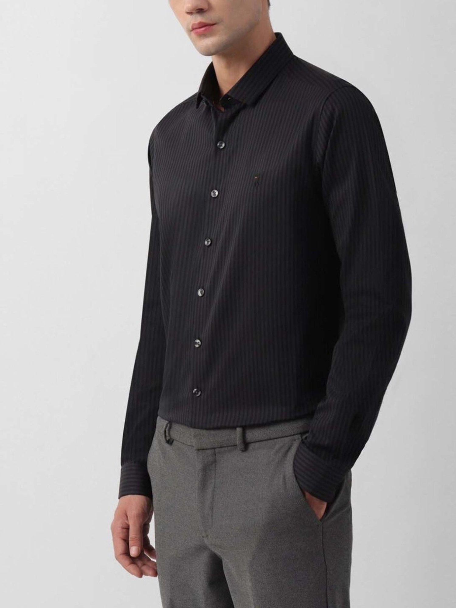 Simon Carter London Black Stripes Slim Fit Shirt
