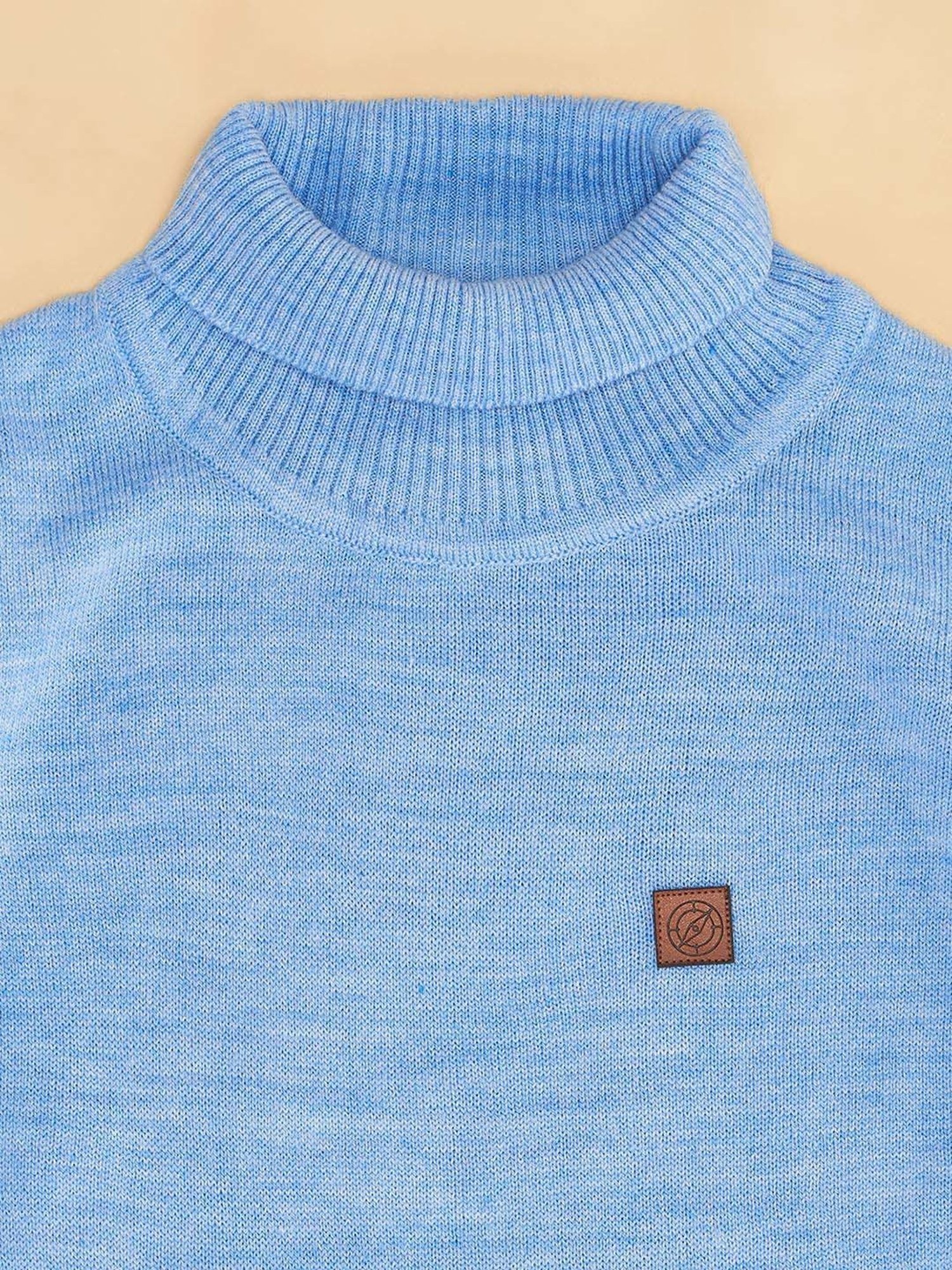 Pantaloons Junior Kids Blue Regular Fit Full Sleeves Sweater