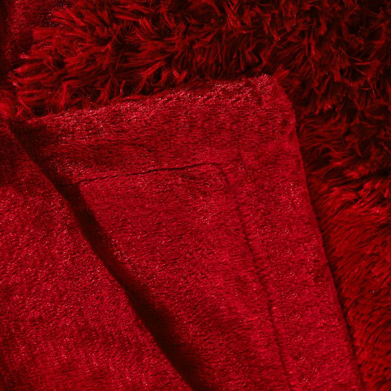 1 Pc Queen Faux Fur Lambswool Reversible Plaid Pattern Bed Blankets Purple  - PiccoCasa