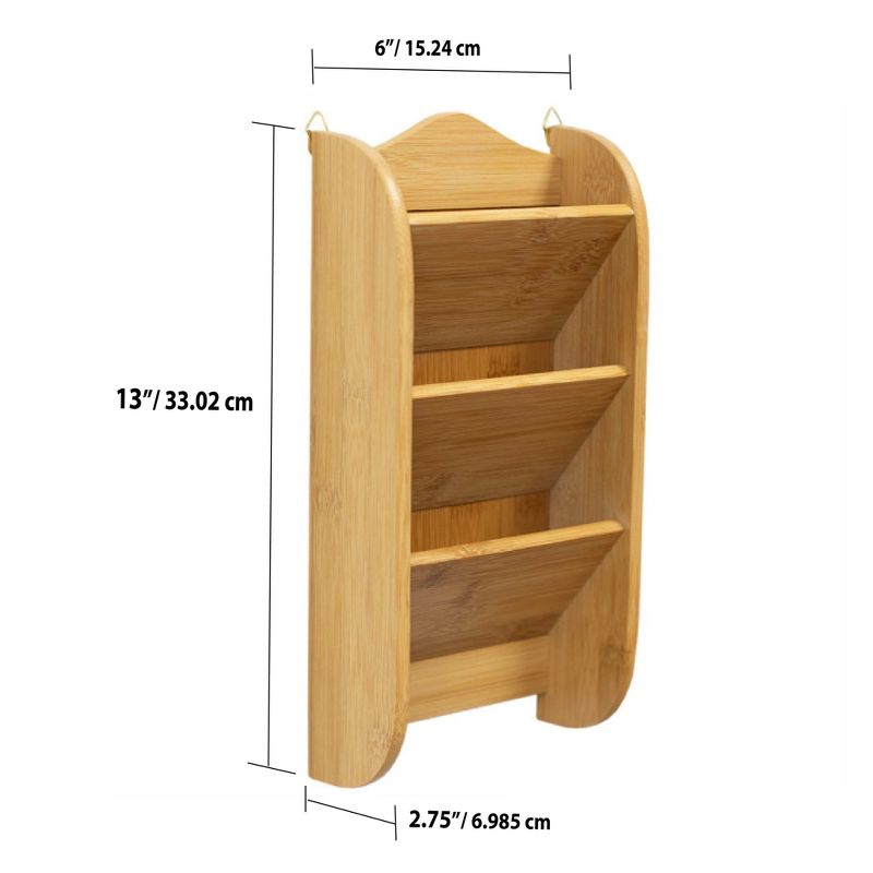 Home Basics 3-Tier Bamboo Letter Rack