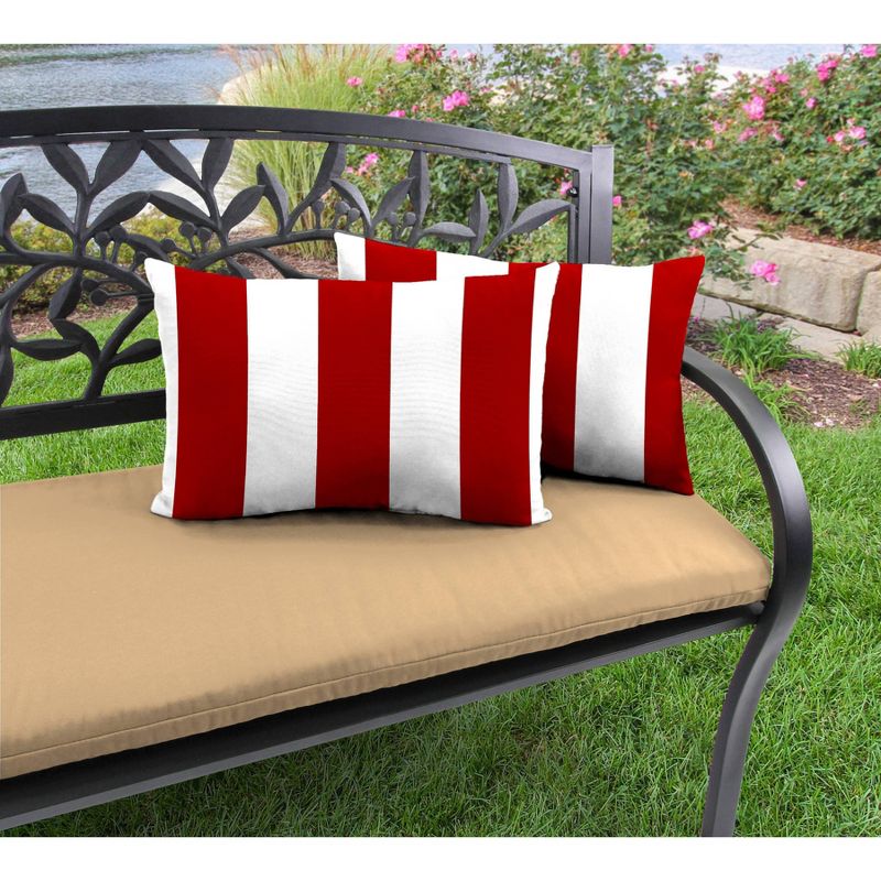 Outdoor Throw Pillow Set Jordan Manufacturing Candy Apple White