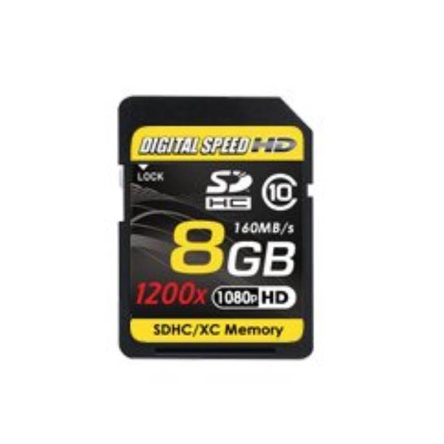 digital speed 8gb 1200x professional high speed mach iii 160mb/s error free sdhc hd memory card class 10
