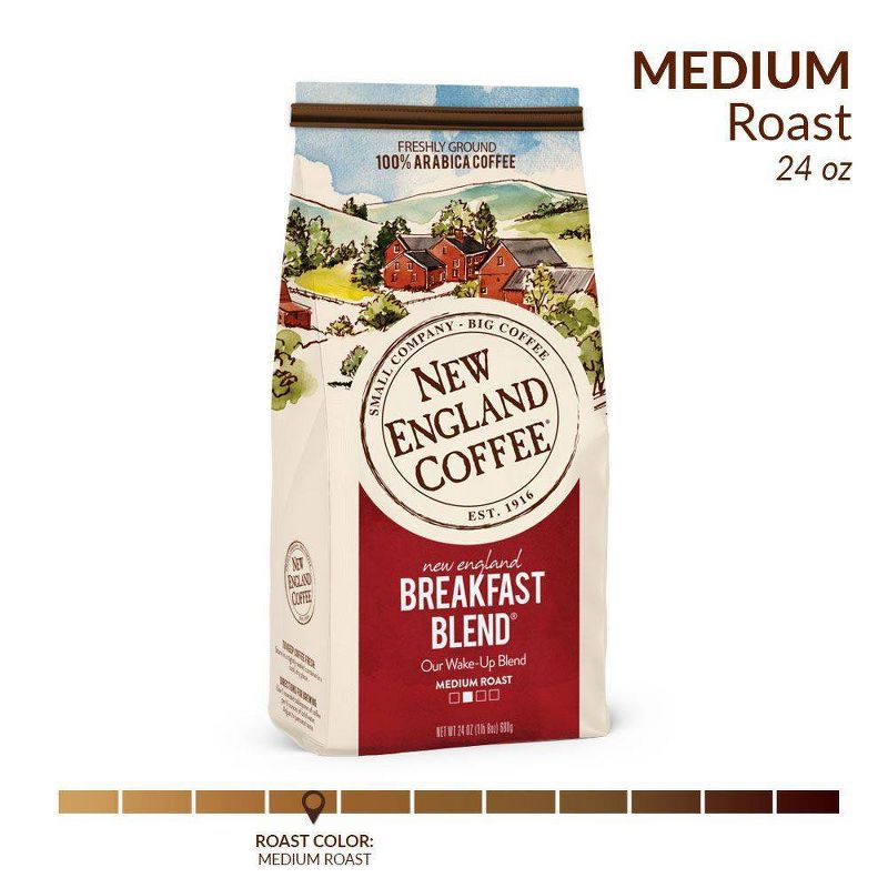 New England Coffee Breakfast Blend Medium Roast Ground Coffee - 24oz