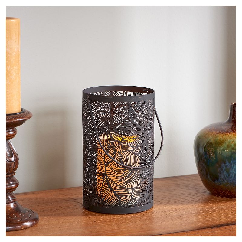 Smart Living Panama 8" H LED Candle Outdoor Lantern - Antique Black