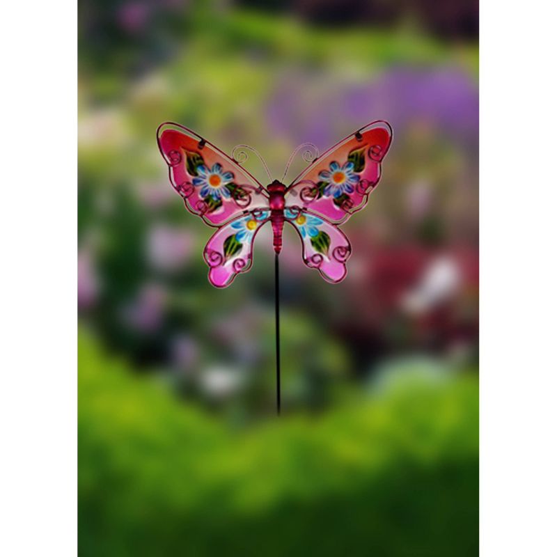 31.5" H Metal Garden Stake - Pink - Creative Motion