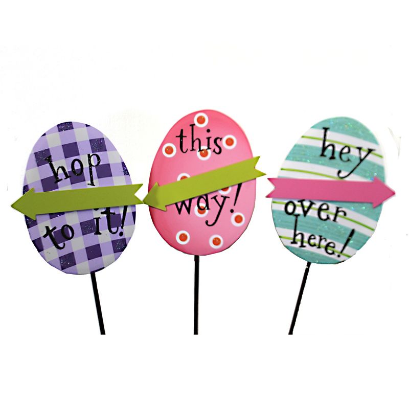 Easter 25.5" Gallery This Way Eggs Garden Stake  -  Decorative Garden Stakes