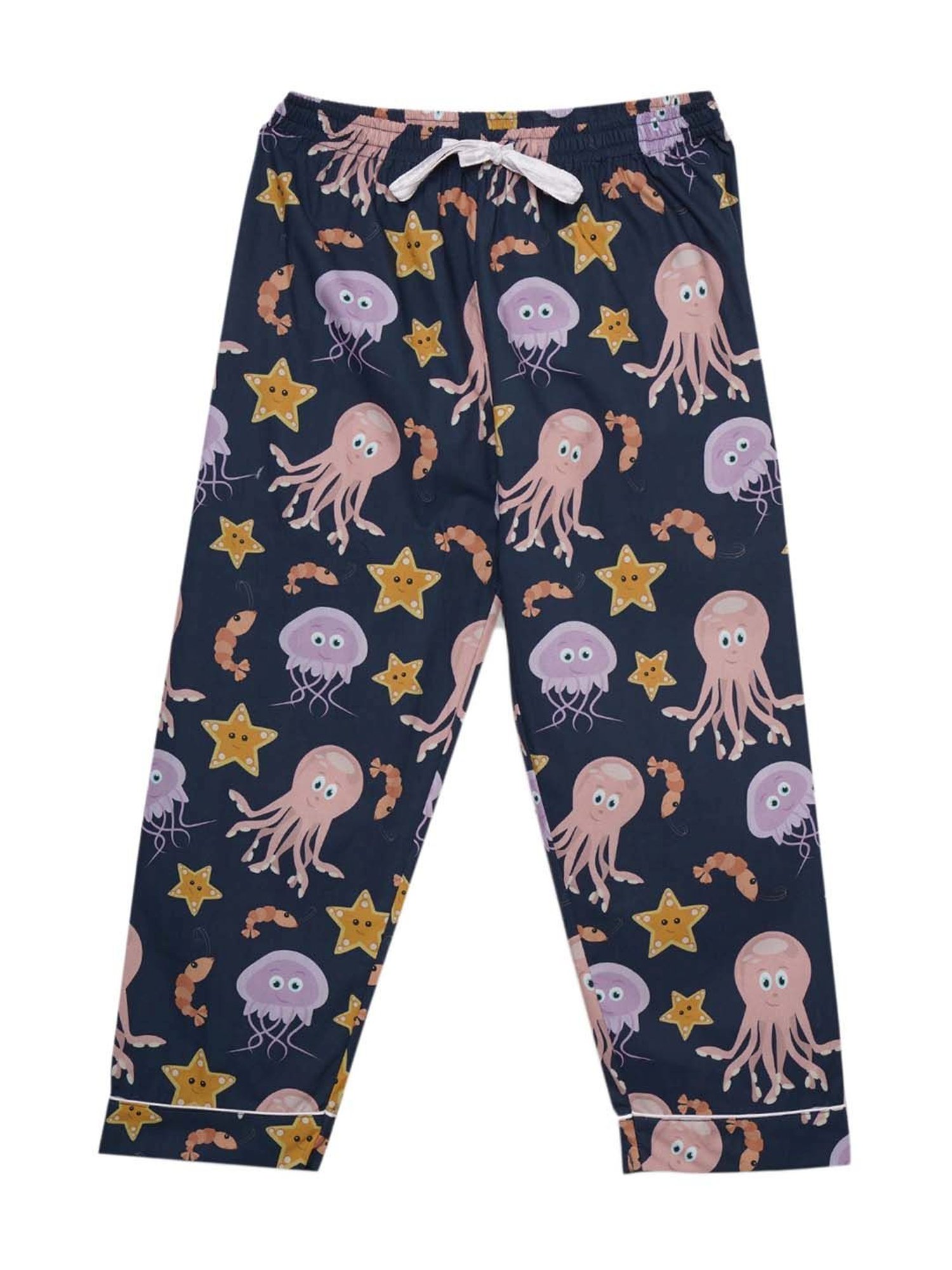 Fluffalump Boys Multicolor Cotton Printed Nightwear Top & Pants Set