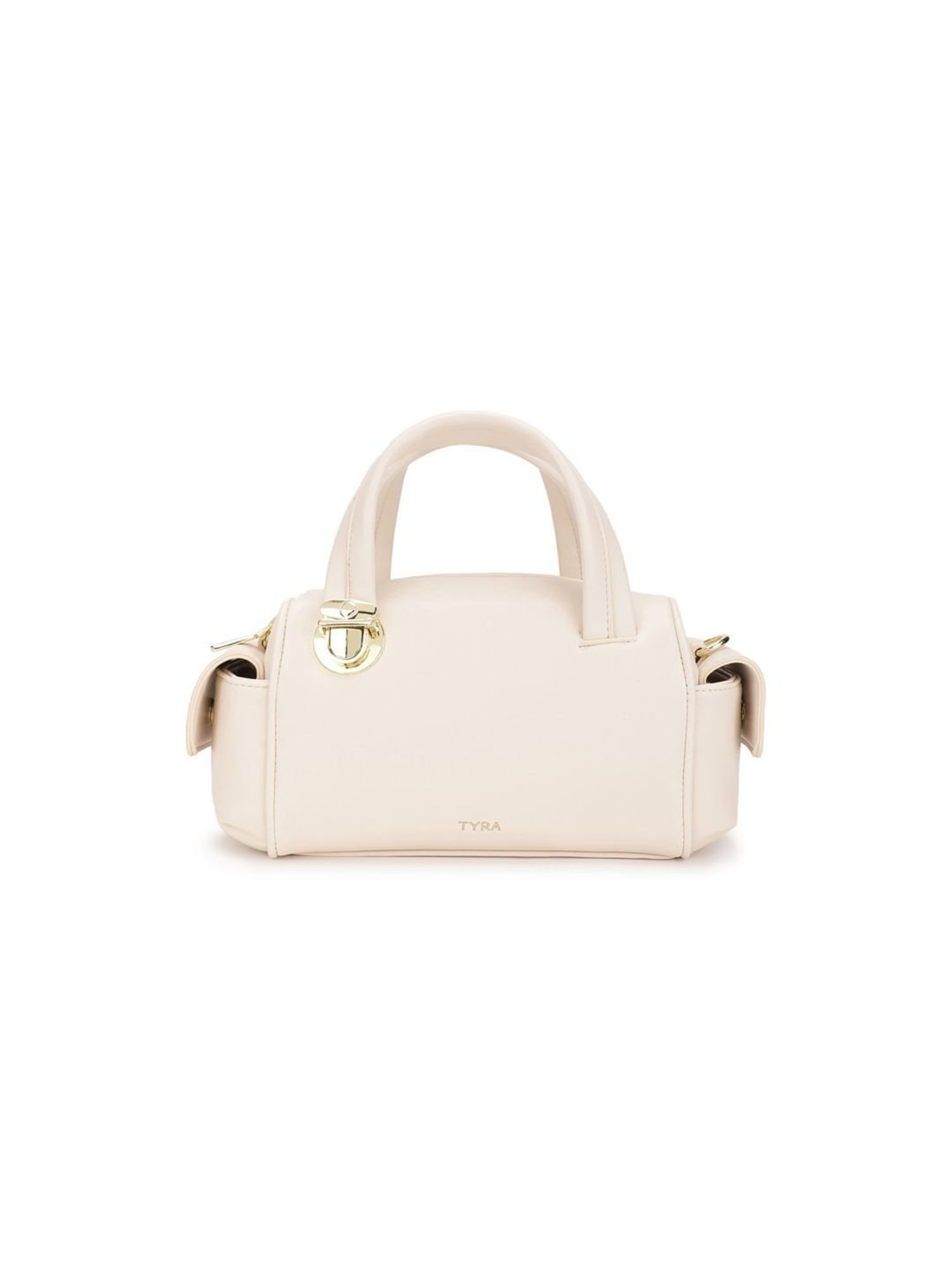 Tyra Sofia Beige Solid Faux Leather Handbag