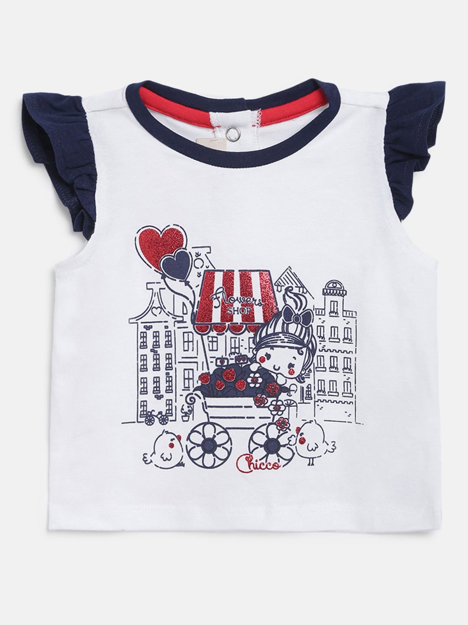 Chicco Kids White Printed Top