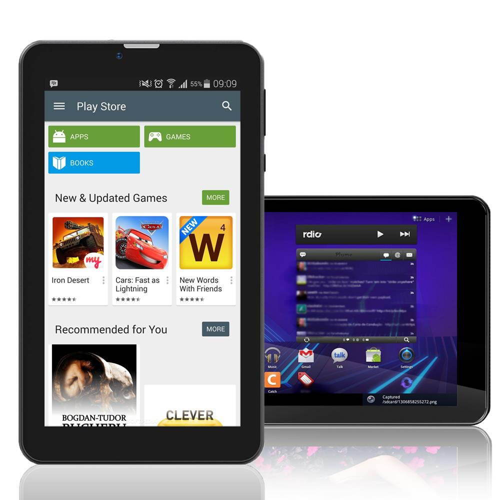 7-inch Android Marshmallow TabletPC & SmartPhone by Indigi&reg; - Perfect for YouTube & Web Browsing | DualCore CPU | 8GB(microSD Expandable), Black - Bluetooth Headset Included