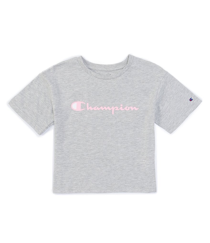 Champion Big Girls 7-16 Short-Sleeve Script Boxy Tee