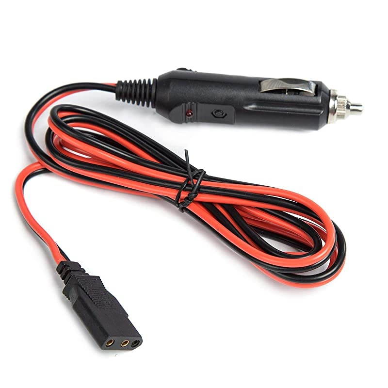Radio Power CordCables 2Wire 15A 3Pin Power Cord with 12V Cigarette Lighter Plug for Radio 2 Pack