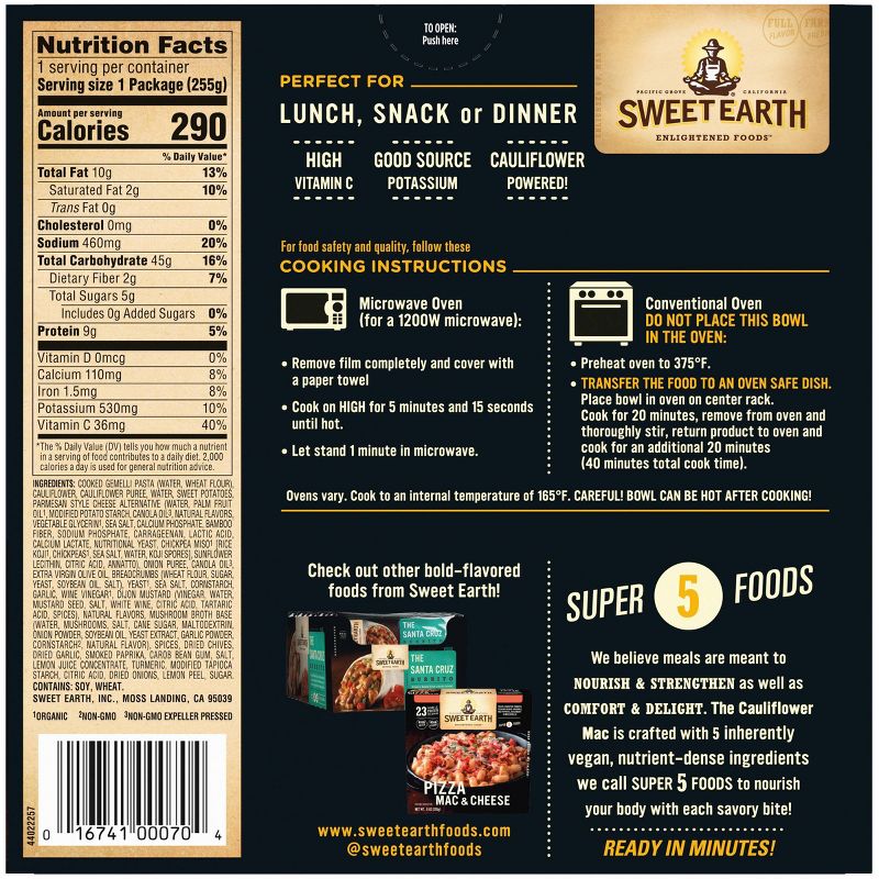 Sweet Earth Frozen Cauliflower Mac - 9oz