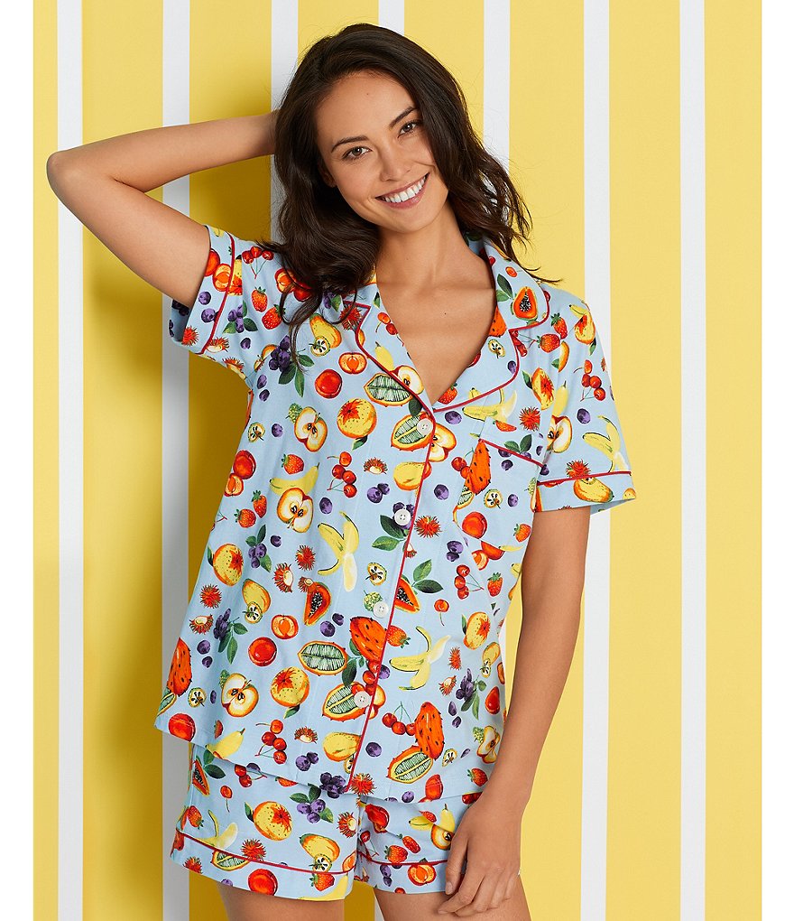 BedHead Pajamas Forbidden Fruit Printed Classic Jersey Shorty Coordinating Pajama Set