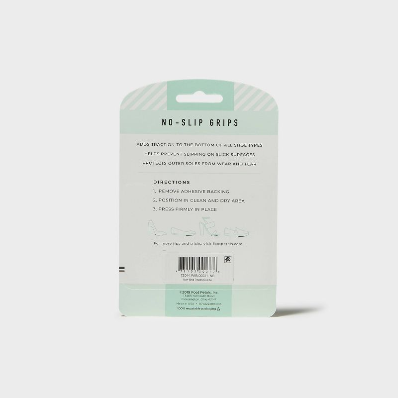 Women's Fab Feet by Foot Petals No-Slip Treads Shoe Pads Black/White - 2 pairs