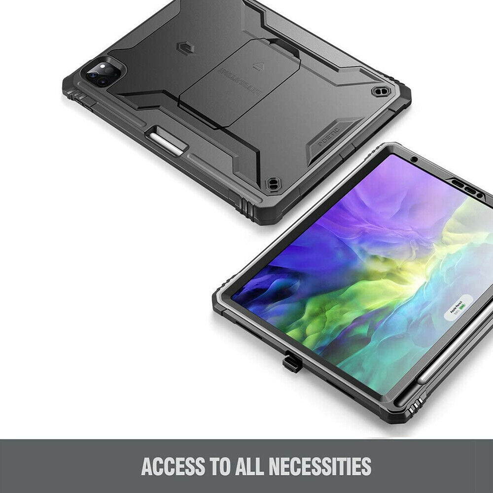 Poetic For iPad Pro 11 2020&2018 Tablet Case,Full Coverage Stand Cover Black