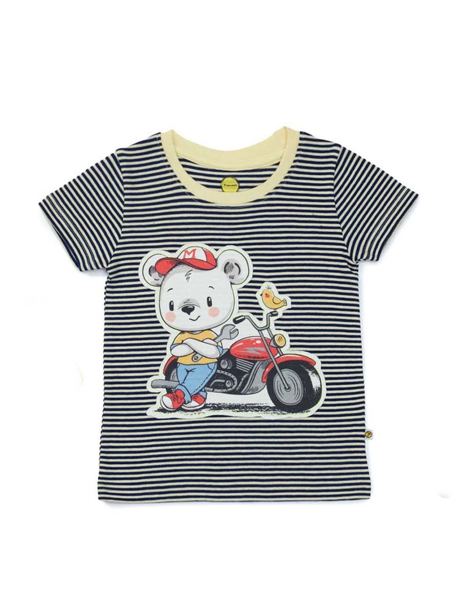 Pranava Kids Blue & Yellow Printed T-Shirt (Pack of 2)