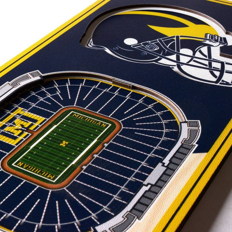 NCAA Michigan Wolverines 6"x19" 3-D Stadium Wall Sign